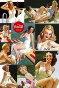 Plakaty - Coca-Cola Spragniona Dziewczyny na Plaży - retro plakat 61x91,5 cm - miniaturka - grafika 1