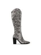 Kozaki damskie - DeeZee Kowbojki ZALRT220103 Szary - miniaturka - grafika 1