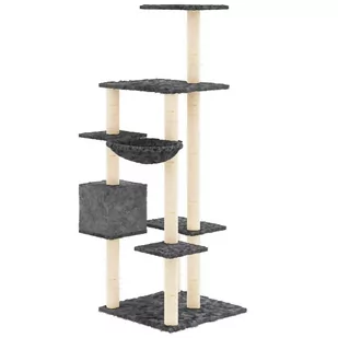 Lumarko Drapak dla kota z sizalowymi słupkami, ciemnoszary, 142 cm! - Drapaki dla kotów - miniaturka - grafika 6