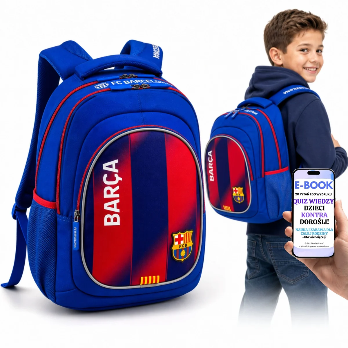 Tornister Plecak Szkolny FC Barcelona 20L Ergonomiczny Klasy 1-3 + E-BOOK-2