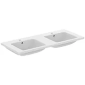 Umywalki - Ideal Standard i.Life B - Zlew podwójny 121x52 cm z przelewem, 2 otworami na baterię, kolor biały T460201 - miniaturka - grafika 1