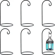 Biżuteria - akcesoria - Marrakesh Deco Estetyczny metalowy stojak na biżuterię w kolorze czarnym o wysokości 30 cm Hak pasterski mały ze stojakiem jako dekoracja balkonu (czarny, 30 cm - 6 sztuk) - miniaturka - grafika 1