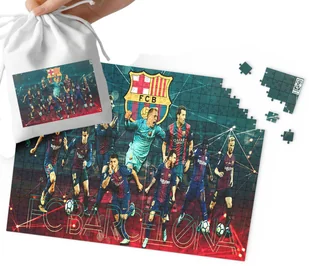 PUZZLE - FC BARCELONA WZORY DLA MAŁEGO PIŁKARZA 24el + WORECZEK - Puzzle - miniaturka - grafika 1