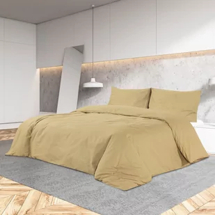 vidaXL Zestaw pościeli, kolor taupe, 135x200 cm, bawełna - Pościel - miniaturka - grafika 1