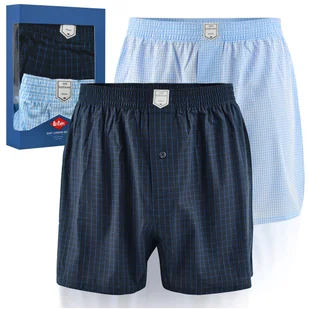 Lee Cooper Bokserki Męskie Luźne 2 sztuki Bawełniane Niebieskie Rozmiar XL - Majtki męskie Lee Cooper Bokserki Męskie Luźne 2 sztuki Bawełniane Niebieskie Rozmiar XL - Majtki męskie - miniaturka - grafika 1