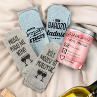 Skarpetki damskie - ŚMIESZNE SKARPETKI DAMSKIE z NADRUKIEM dla ŻONY - miniaturka - grafika 1