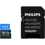 Karty pamięci - Karta pamięci PHILIPS Class UHS-I U3 SDXC 512GB + Adapter | Bezpłatny transport - miniaturka - grafika 1