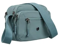 Torebki damskie - Torebka damska na ramię PETERSON niebieska listonoszka miejska z tkaniny kieszonki regulowany szeroki pasek - miniaturka - grafika 1