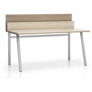 B2B Partner Stół biurowy SINGLE LAYERS z przegrodami, dąb naturalny / dąb bejcowany 611559 - Stoły i stoliki do biura - miniaturka - grafika 1