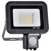 Lampy ogrodowe - Polux Projektor LED 20W IP65 czujnik ruchu 304797 - miniaturka - grafika 1