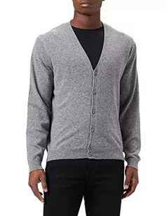 United Colors of Benetton Męski sweter kardigan M/L 1002u6653, szary 507, XL - Swetry męskie - miniaturka - grafika 1