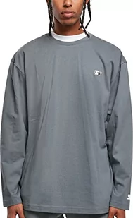 STARTER BLACK LABEL Męski T-shirt z długim rękawem, wyszywane logo na klatce piersiowej i nadrukiem rękawów, naszywka z logo na obszyciu, Essential Longsleeve Tee, rozmiar S do XXL, Heavymetal, L - Koszulki męskie - miniaturka - grafika 1
