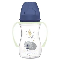 Smoczki do butelek - CANPOL BABIES BUTELKA SZEROKA ZE ŚWIECĄCYMI UCHWYTAMI KOALA 240ml 3m+ - miniaturka - grafika 1