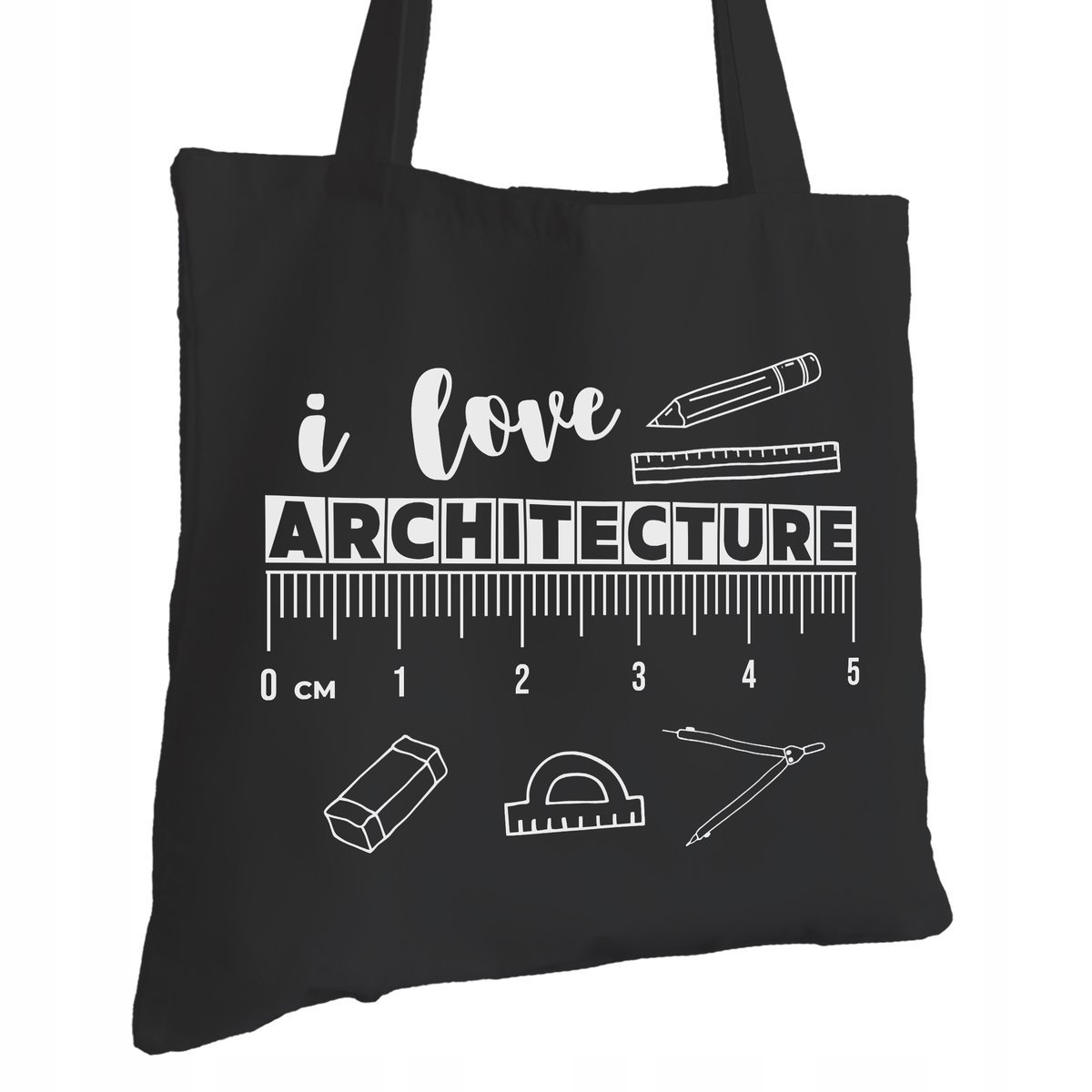 Torba Bawełniana dla Architekta Czarna Na Prezent ekologiczna Trwały Nadruk