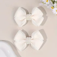 Ozdoby do włosów - TEMU 2 szt. Eleganckie Spinki do Włosów z Perłą dla Kobiet – Małe Klipsy z Żywicy i Białą Perłą, Idealne na Przyjęcia, Urodziny i Specjalne Okazje, - miniaturka - grafika 1