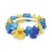 Dodatki do strojów karnawałowych - WIANEK OPASKA KWIATY YU ŻÓŁTO-NIEBIESKI - miniaturka - grafika 1