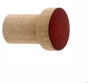 Wieszak ścienny Simple Drewniany Emaliowany Ciemny Czerwony - Olej Biały - Wieszaki i stojaki - miniaturka - grafika 1