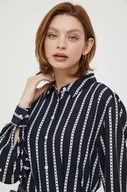 Koszule damskie - Tommy Hilfiger koszula damska kolor granatowy relaxed z kołnierzykiem klasycznym - miniaturka - grafika 1