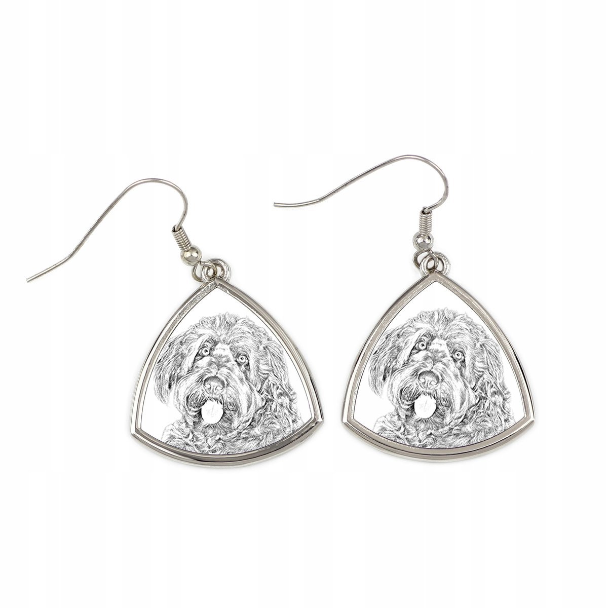 Otterhound, Pies na wydry - kolczyki z psem, wiszące kolczyki ze zdjęciem,