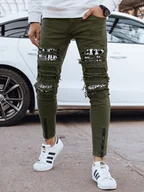 Spodnie męskie - Spodnie męskie jeansowe zielone Dstreet UX4334-30/44 - miniaturka - grafika 1