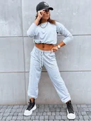 Dresy damskie - Komplet dresowy damski CHARM jasnoszary Dstreet AY0958-S - miniaturka - grafika 1