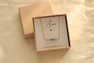 Naszyjniki - Dowolne Słowo - Akwamaryn - Marzec - Naszyjnik z Alfabetem Morse'a - miniaturka - grafika 1