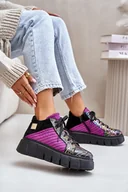 Sneakersy damskie - Skórzane Sneakersy Na Platformie Maciejka 06767-15 Fuksja-40 - miniaturka - grafika 1