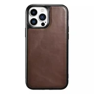 Etui i futerały do telefonów - ICARER Leather Oil Wax etui pokryte naturalną skórą do iPhone 13 Pro Max (kompatybilne z MagSafe) brązowy (ALI1214-BN) ALI1214-BN - miniaturka - grafika 1