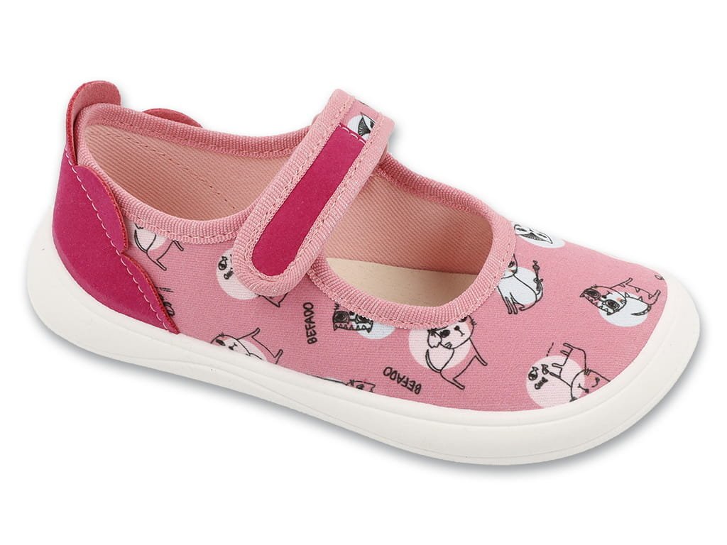 Kapcie dziewczęce barefoot Befado 143X003 dziecięce do przedszkola rzep-29