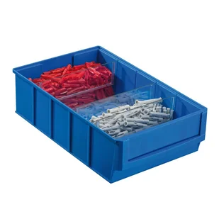 Allit Plastikowy pojemnik do regału Shelfpoj., 183 x 300 x 81 mm, niebieski 456530 - Pojemniki przemysłowe - miniaturka - grafika 1