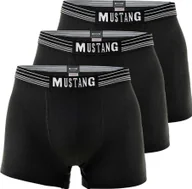 Majtki męskie - MUSTANG męskie szorty retro 3-pak, bokserki, spodnie, true denim czarny/czarny/czarny L (rozmiar duży) - miniaturka - grafika 1