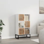 Szafy - vidaXL Wysoka szafka, biała, 70x35x125 cm, materiał drewnopochodny - miniaturka - grafika 1