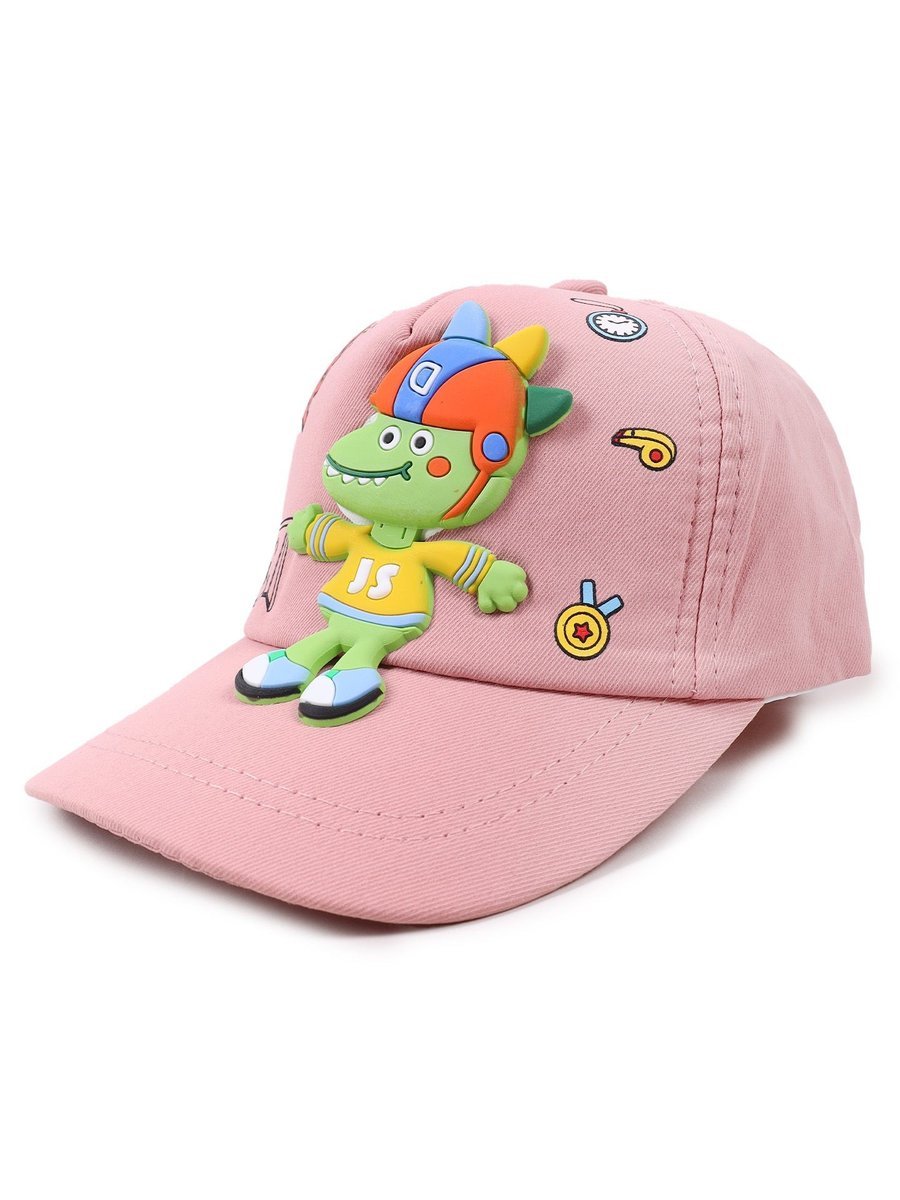 Czapka z daszkiem bejsbolówka dziewczęca DINO z piłką nożną różowa 50-54 YOCLUB