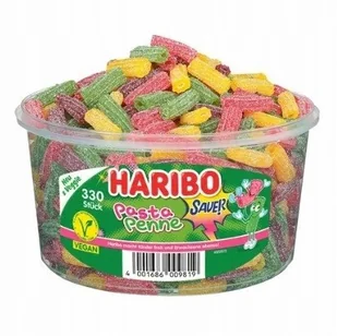 Pasta Penne Haribo KWAŚNE Wegetariańskie 330szt/924g - Żelki - miniaturka - grafika 1