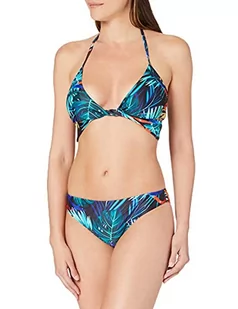 Urban Classics Damskie bikini z nadrukiem All Over Print Ladies Draped Pattern zestaw bikini, dwuczęściowy kostium kąpielowy z górną częścią owijaną w 3 wariantach kolorystycznych, rozmiary XS - XL - Stroje kąpielowe - miniaturka - grafika 1