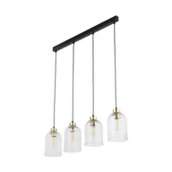 Lampy sufitowe - Satipo lampa wisząca 4-punktowa czarna/transparent 5628 - miniaturka - grafika 1