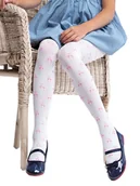 Rajstopy - Rajstopy dziecięce, Mikrofibra, białe, Flamingi 20 DEN, 68-74 - miniaturka - grafika 1