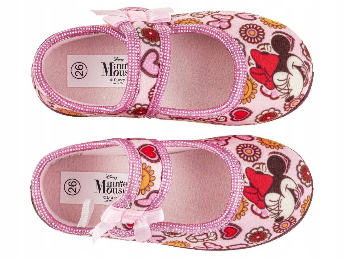 Kapcie Dziecięce Do Przedszkola na Rzep Baleriny Miękkie MYSZKA MINNIE r.30