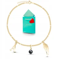 Bransoletki - Czarny turmalin bransoletka srebrna damska pozłacana kamień naturalny 925 - miniaturka - grafika 1