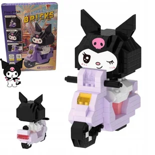 Klocki Kuromi Sanrio Hello Kitty 333 ELEMENTY FIGURKA MOTOCYKL MIŚ ZABAWA - Klocki - miniaturka - grafika 1