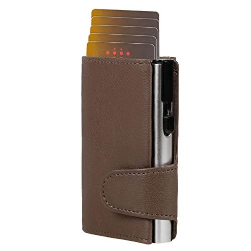 CLICKSAFE Uniseks portfel na monety akcesoria podróżne, brązowy, 10,0 x 6,5 x 2,5 cm