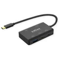 Huby USB - Koncentrator ROLINE USB 3.2 Gen 2, 4 porty 2x A + 2x C, PD 100 W 14.02.5060 - miniaturka - grafika 1