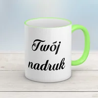 Kubki - Kubek CLASSIC jasnozielonym uszkiem z Twoim nadrukiem - miniaturka - grafika 1