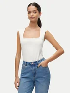Koszulki i topy damskie - Vero Moda Top Million 10312751 Biały Slim Fit - miniaturka - grafika 1