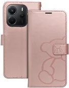 Etui i futerały do telefonów - Kabura MEZZO Book do XIAOMI Redmi Note 14 4G GLOBAL - 164,84mm x 78,15mm x 8,16mm teddy bear złoty róż - miniaturka - grafika 1