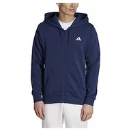 Bluzy męskie - adidas Męska bluza z kapturem i zamkiem na całej długości, Granatowy Collegiate Navy, S - miniaturka - grafika 1