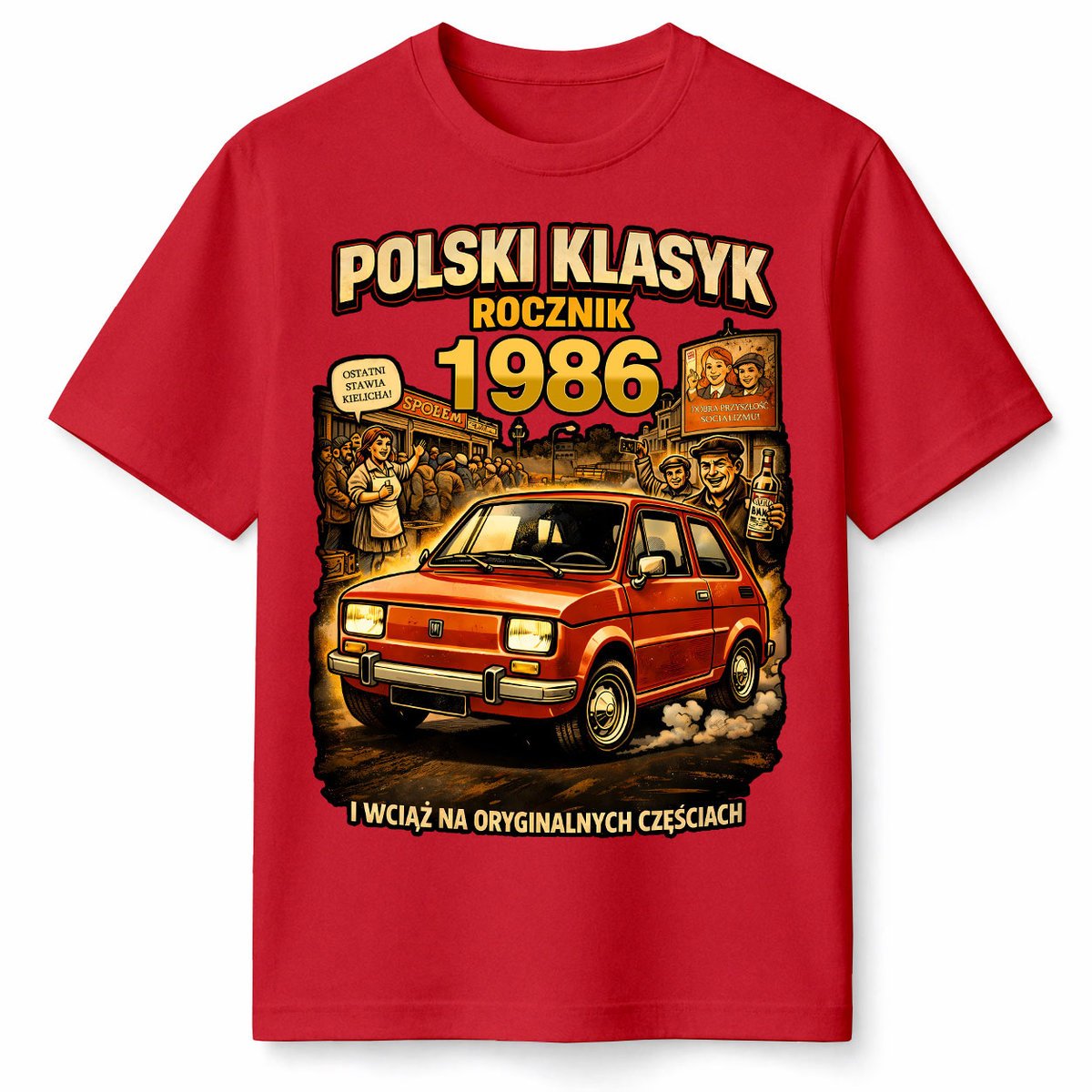 KOSZULKA MĘSKA NA 40 URODZINY ŚMIESZNA MALUCH 126P PRL ROK PREZENT S