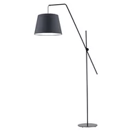 Lampy stojące - Lysne Lampa podłogowa VIGO abażur grafitowy stelaż czarny 148204 - miniaturka - grafika 1