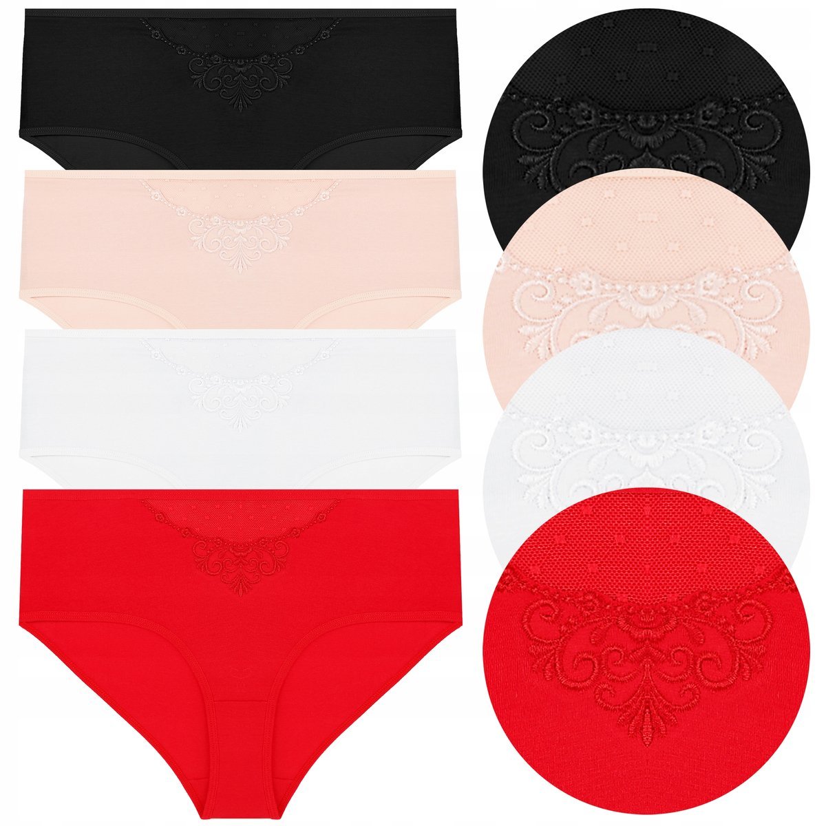 FIGI MAJTKI DAMSKIE Bawełniane Kobiece z Wysokim Stanem 4 szt. MORAJ r. XL