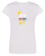Koszulki i topy damskie - T-Shirt damski kolorowy nadruk SUMMER r.XXL - miniaturka - grafika 1